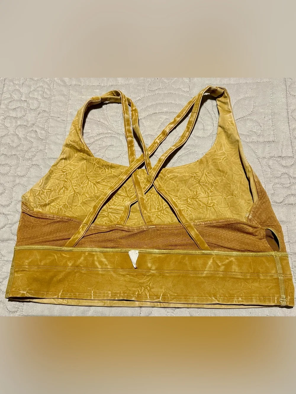 lululemon athletica Crushed Velvet Strappy Bralette in Mustard